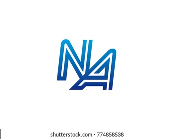 Blue letter NA logo vector