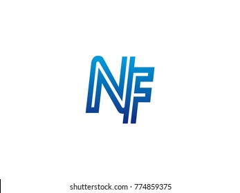 Blue Letter Nf Logo Vector Stock Vector (Royalty Free) 774859375 ...