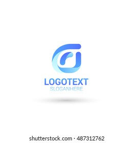 Blue letter O that can be used as initial logo