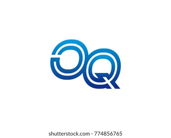 Blue letter OQ logo vector