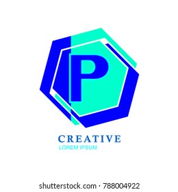 Blue Letter P Logo