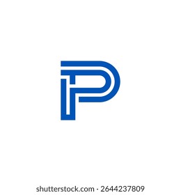Blue Letter P Logo Design Vector Graphic Brand Identity
