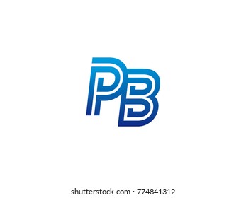 Blue letter PB logo vector