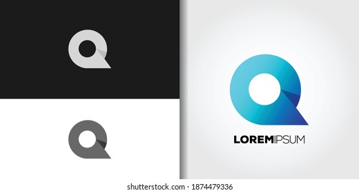 letra azul q conjunto de logotipos idea vector