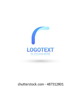 Blue letter R that can be used as initial logo