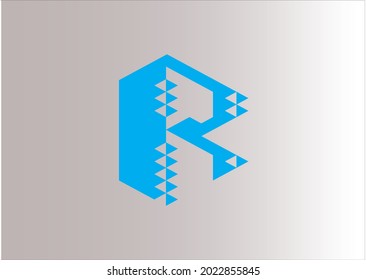 Blue letter R unique logo