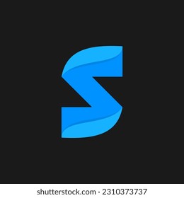 Blue Letter S initial logo design inspiration