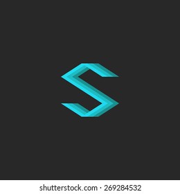 Blue letter S logo, template sign to business card