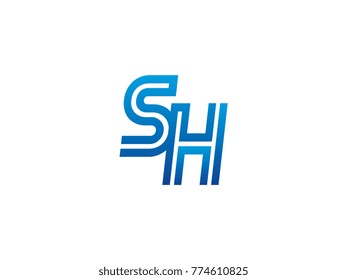 Blue letter SA logo vector
