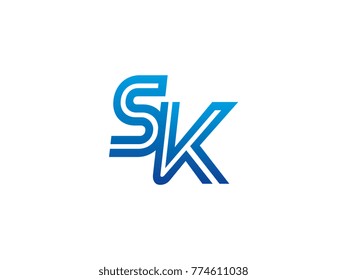 Blue letter SA logo vector