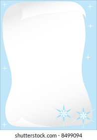 Blue letter with the snowflakes