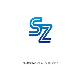 Blue letter SZ logo vector