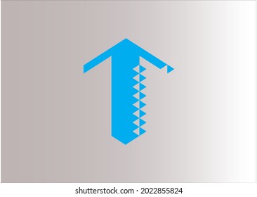 Blue letter T unique logo
