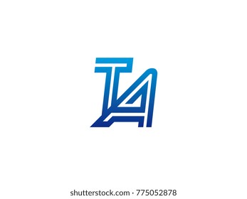 Blue letter TA logo vector