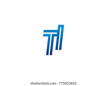 Blue letter TI logo vector
