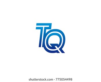 Blue letter TQ logo vector