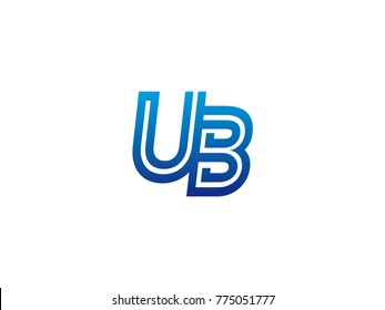 Blue letter UB logo vector