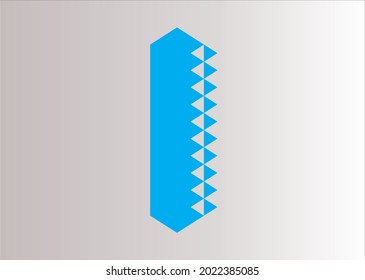Blue letter I unique logo