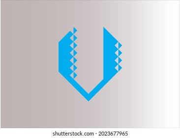 Logo único de la letra azul V