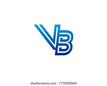 Blue letter VB logo vector