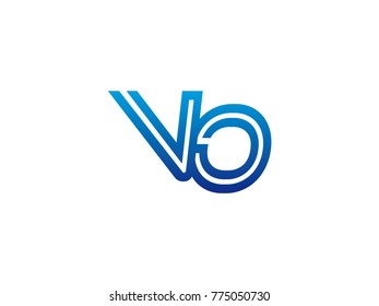 Blue letter VO logo vector