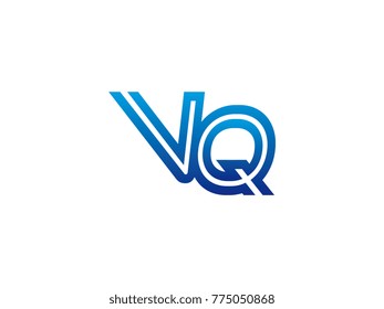 Blue letter VQ logo vector