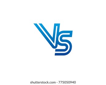 Blue letter VS logo vector