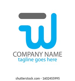 Blue letter W logo icon symbol template