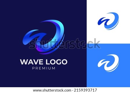 Blue Letter W logo with motion. Modern abstract Wave logo.  Zdjęcia stock © 
