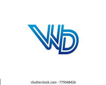 Blue Letter Wd Logo Vector Stock Vector (Royalty Free) 775048426 ...