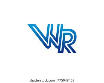 Blue letter WR logo vector