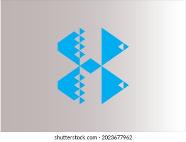 Blue letter X unique logo
