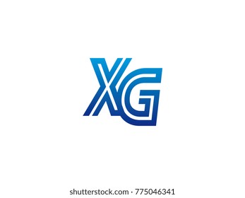 Blue letter XG logo vector