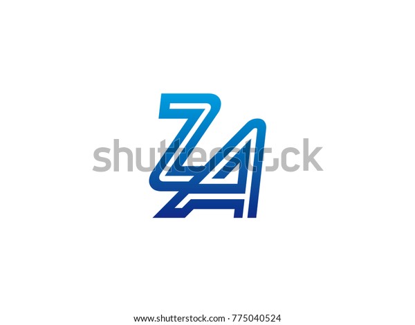 Blue Letter Za Logo Vector Stock Vector (royalty Free) 775040524 