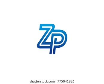 Blue letter ZP logo vector