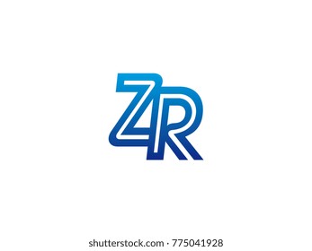 Blue letter ZR logo vector