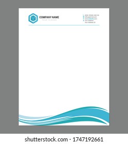 Blue Letterhead Template For Print With Logo 