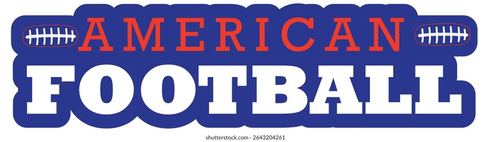 Blue “American Football” lettering with stylized football icons. Great for sports-themed designs, apparel, or event materials.