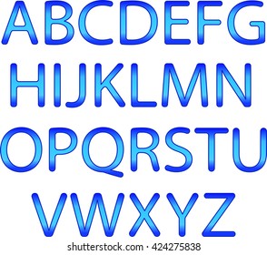 Blue Letters English Alphabet Vector Stock Vector (Royalty Free ...