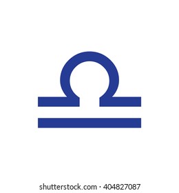 Blue Libra zodiac sign. Astrology symbol vector illustration