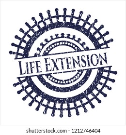 Blue Life Extension grunge stamp