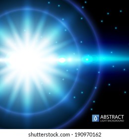 Blue light abstract background. Vector illustration