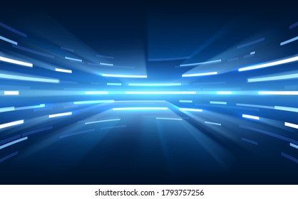 Fondo de líneas abstractas de luz azul