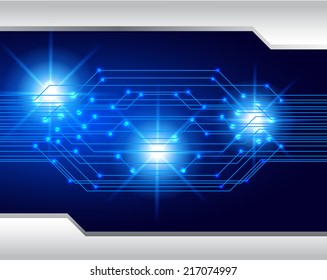Blue Light Abstract Technology background for computer graphic website and internet, circuit board. 