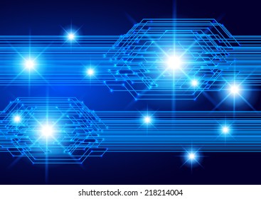 blue Light Abstract Technology background for computer graphic website and internet, circuit board. 