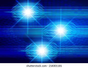blue Light Abstract Technology background for computer graphic website and internet, circuit board. 