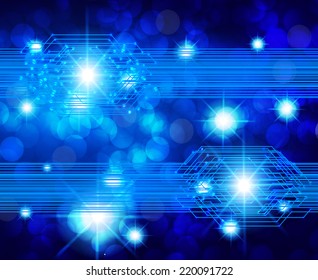 blue Light Abstract Technology background for computer graphic website and internet. circuit board. star