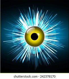 blue Light Abstract Technology background for computer graphic website and internet, circuit board. yellow eye