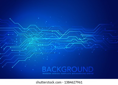 Blue light abstract technology circuit board, Hi-tech digital engineering concept, Vector illustration background - Vector