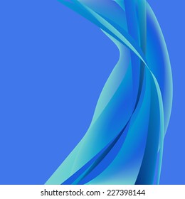 Blue light abstract wave on isolated blue background vertical